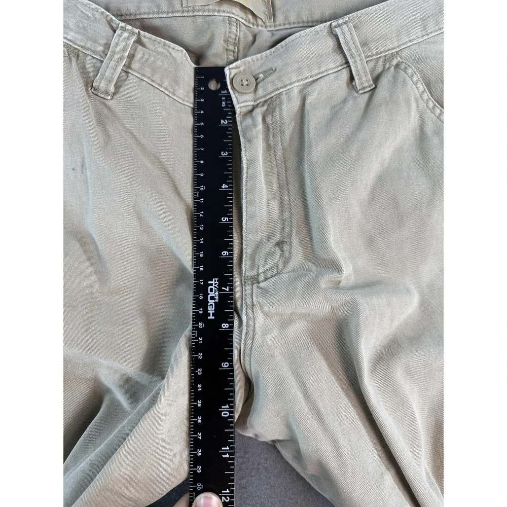 Wrangler Pants Mens 32x30 Beige Relaxed Fit Cargo Canvas Straight Leg Workwear